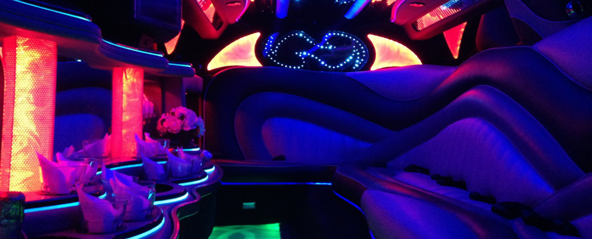 Melbourne Limousine car hire showing Neon lighting